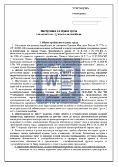 Инструкция по охране труда для водителя грузового автомобиля
