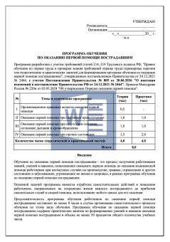 Программа обучения по оказанию первой помощи пострадавшим