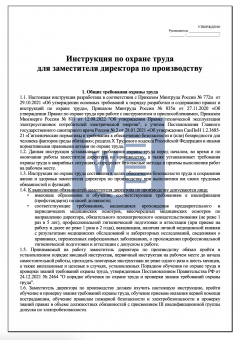 Инструкция по охране труда для заместителя директора по производству